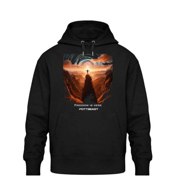 freedom is here - Unisex Oversized Organic Hoodie-16