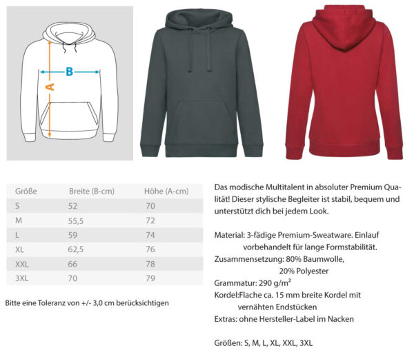 Heart of Steel V4  - Unisex Premium Kapuzenpullover – Bild 3